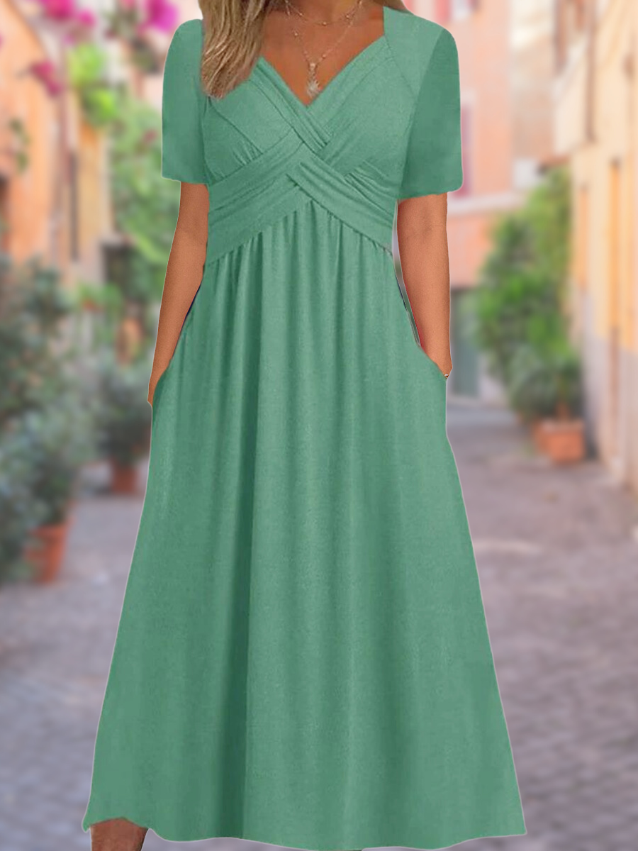 Aria™ | Bequemes V-Ausschnitt-Kleid
