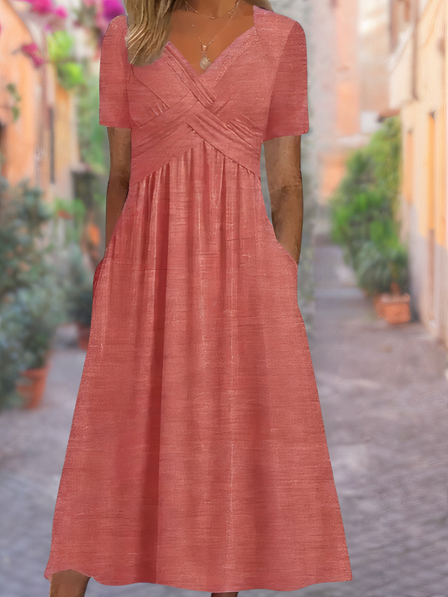 Aria™ | Bequemes V-Ausschnitt-Kleid