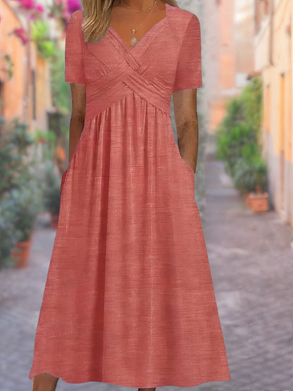 Aria™ | Bequemes V-Ausschnitt-Kleid